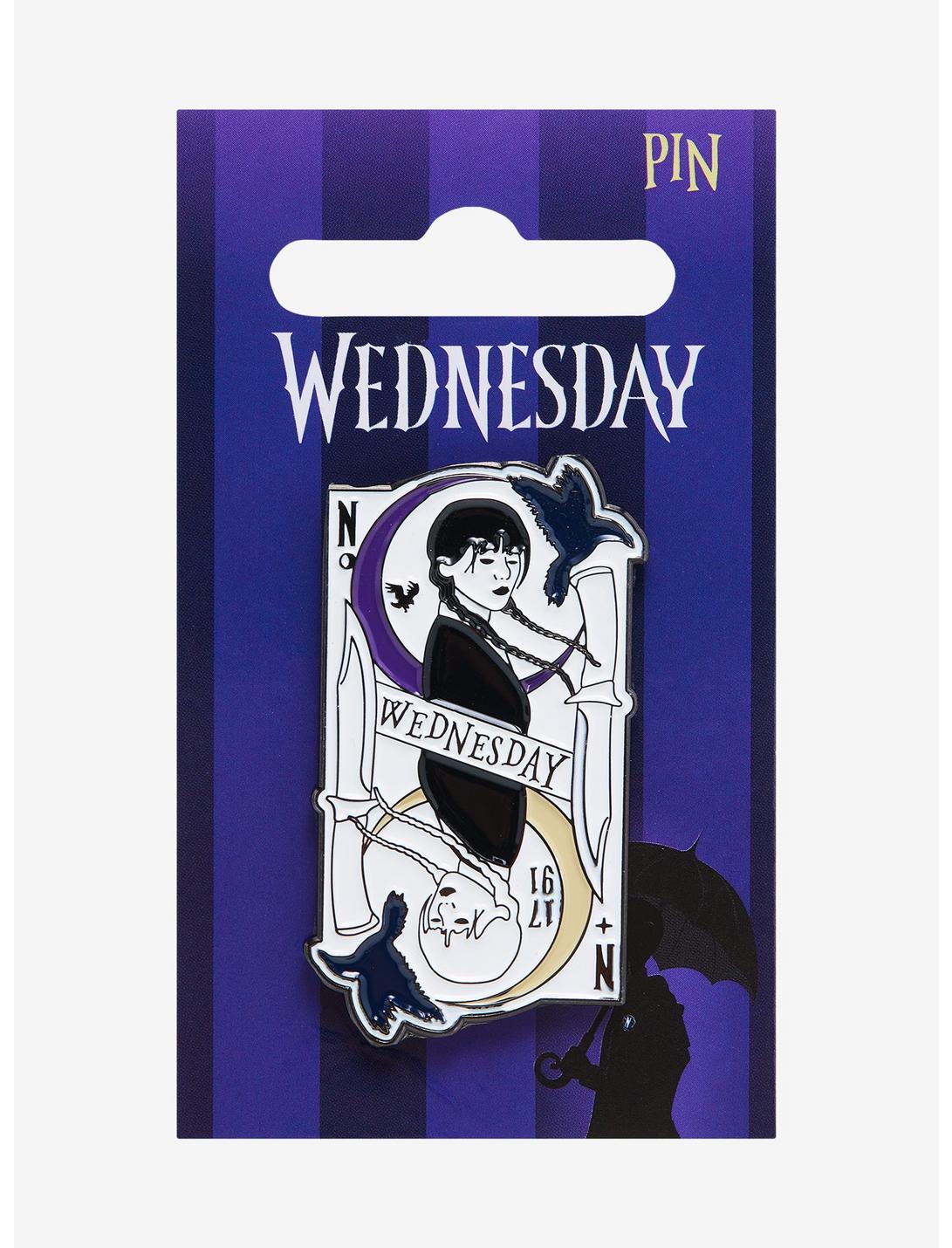 Wednesday Split Wednesday Addams Playing Card Enamel Pin - BoxLunch Exclusive, , hi-res