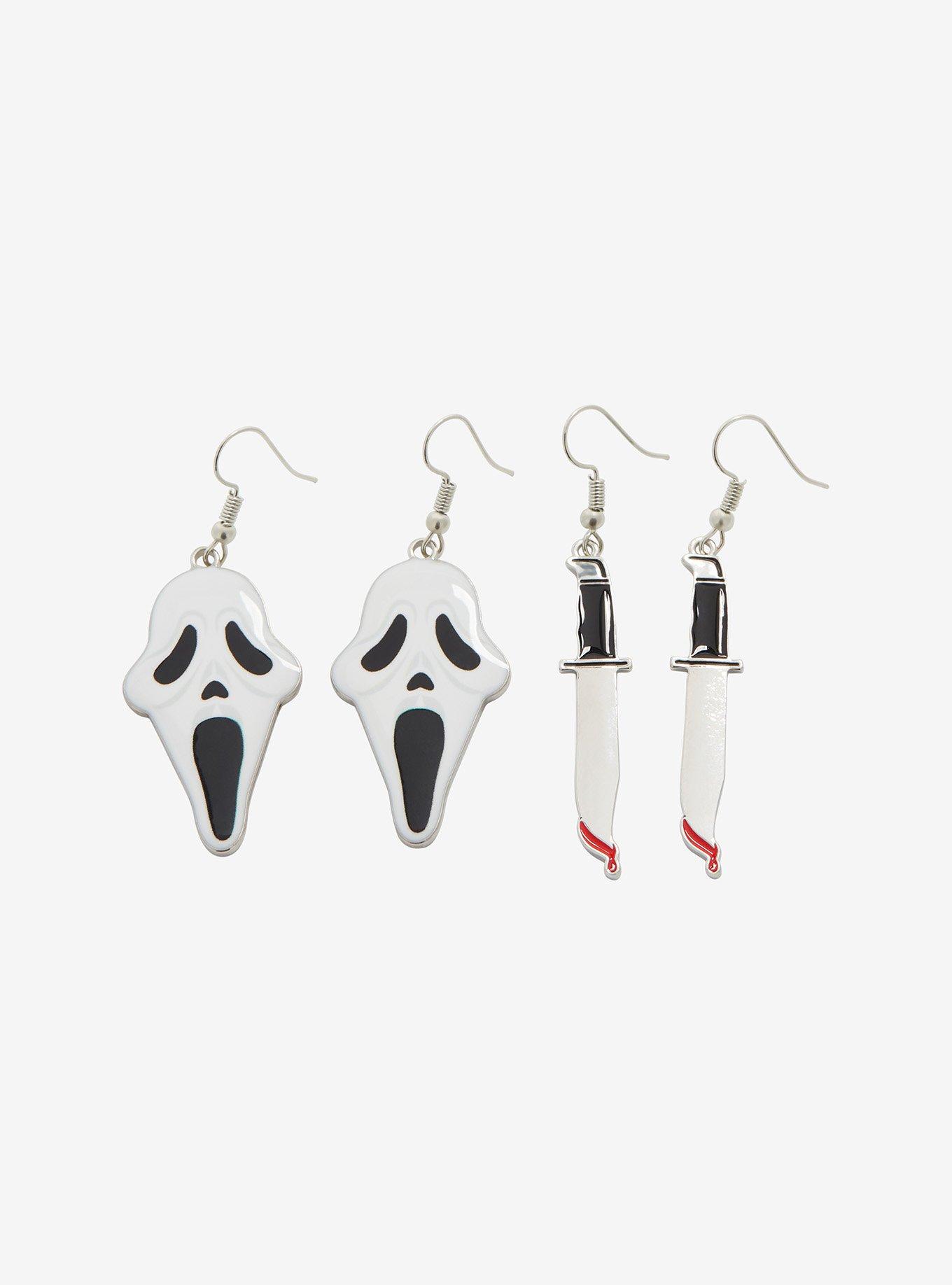 Scream Ghostface Mask & Knife Earring Set - BoxLunch Exclusive, , hi-res