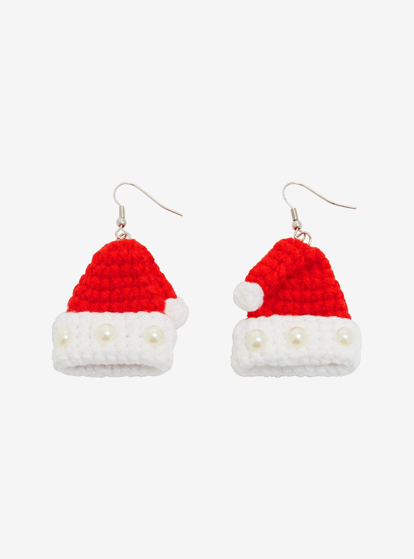 Crochet Santa Hat Earrings - BoxLunch Exclusive, , hi-res