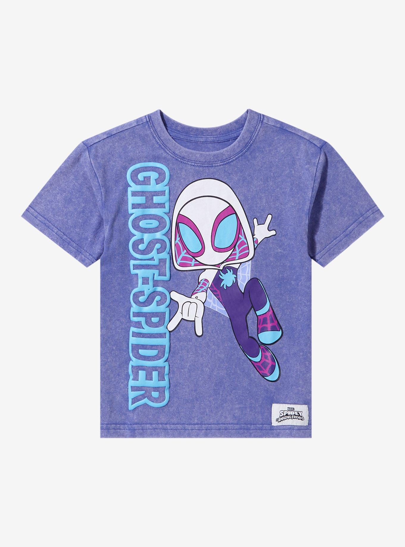 Spider-Man Ghost-Spider Puff Print Tee - BoxLunch Exclusive, PURPLE, hi-res