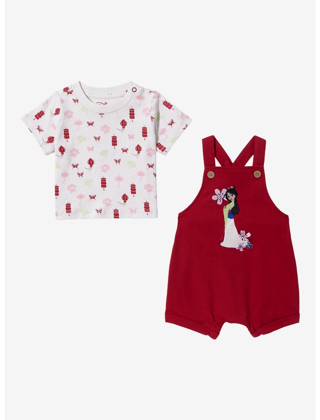 Our Universe Disney Mulan Infant Overall Set - BoxLunch Exclusive, RED, hi-res