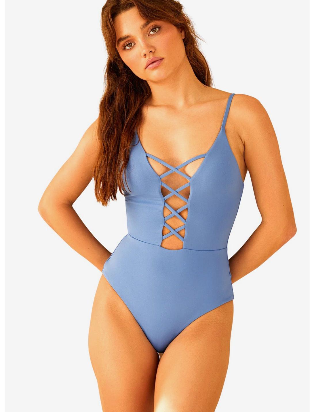 Dippin' Daisy's Bliss Swim One Piece South Pacific Blue, POWDER BLUE, hi-res