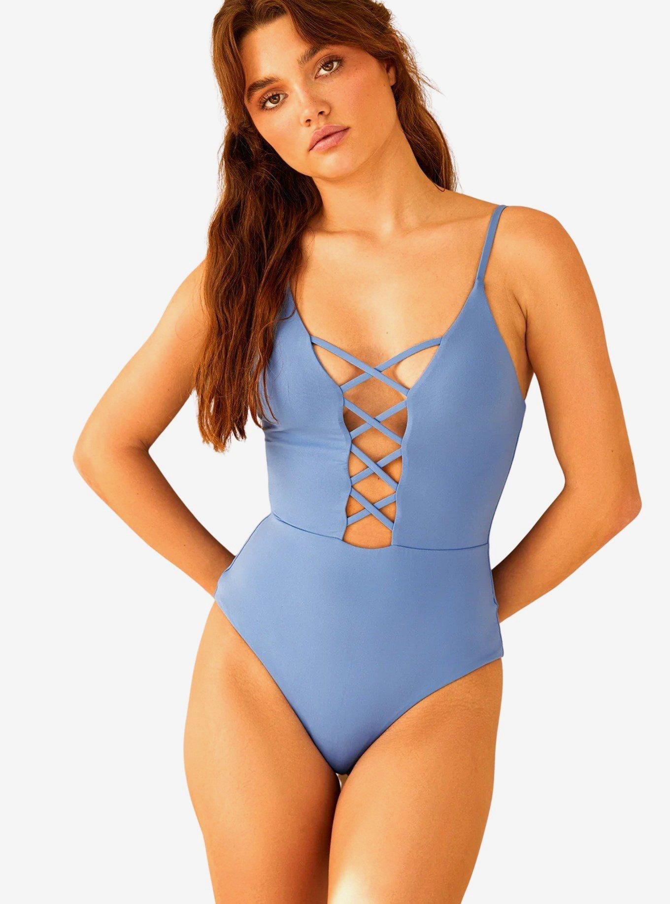 Dippin' Daisy's Bliss Swim One Piece South Pacific Blue, POWDER BLUE, hi-res