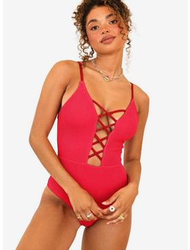 Dippin' Daisy's Bliss Swim One Piece Sunset Glow Red, , hi-res