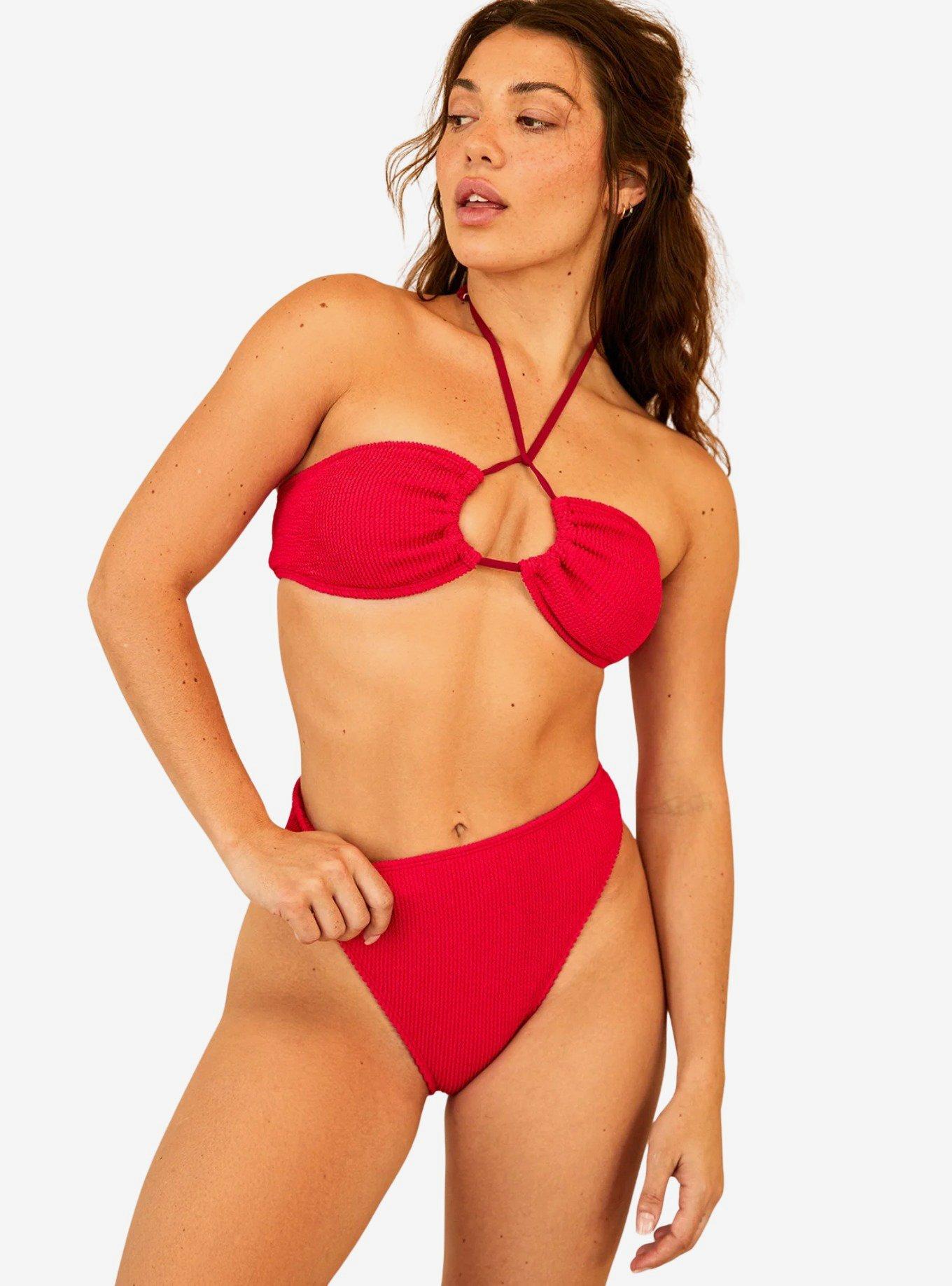 Dippin' Daisy's Amalfi Swim Top Sunset Glow Red, RED, hi-res