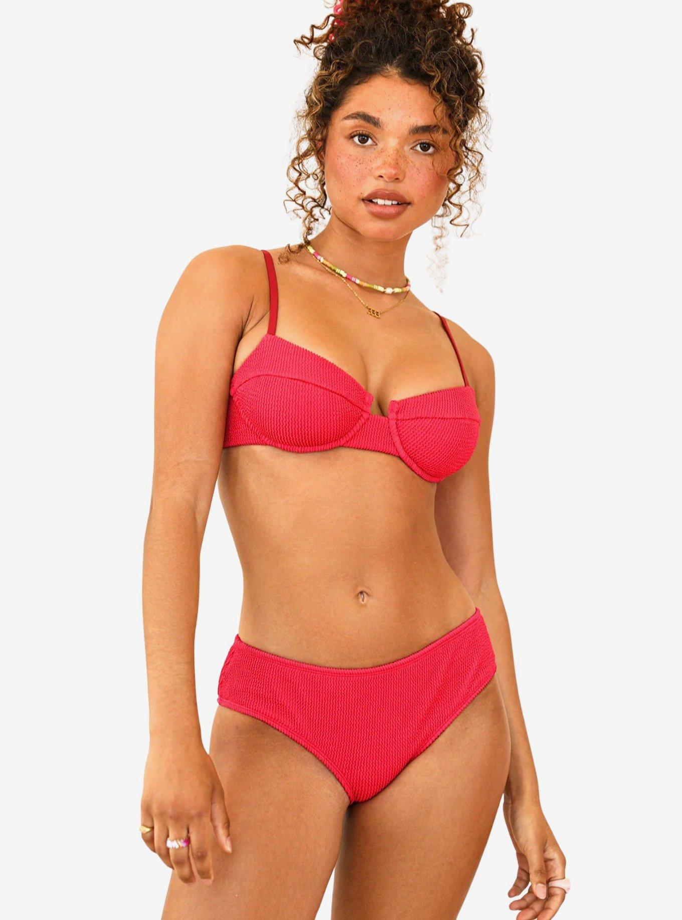 Dippin' Daisy's Siren Swim Bottom Sunset Glow Red, , hi-res