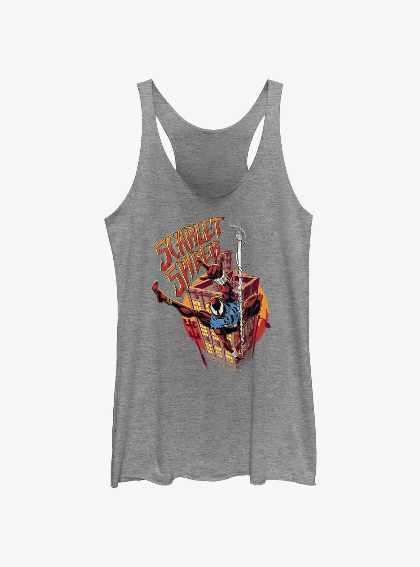 Marvel Spider-Man: Across The Spiderverse Scarlet Spider Womens Tank Top, GRAY HTR, hi-res