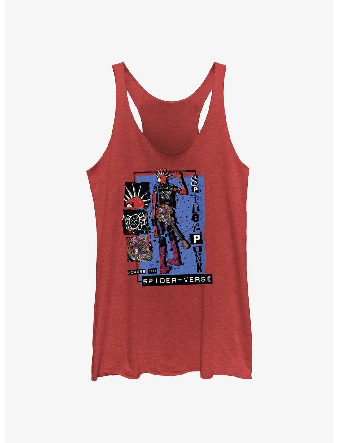 Marvel Spider-Man: Across The Spiderverse Punk Power Spider-Punk Womens Tank Top, RED HTR, hi-res