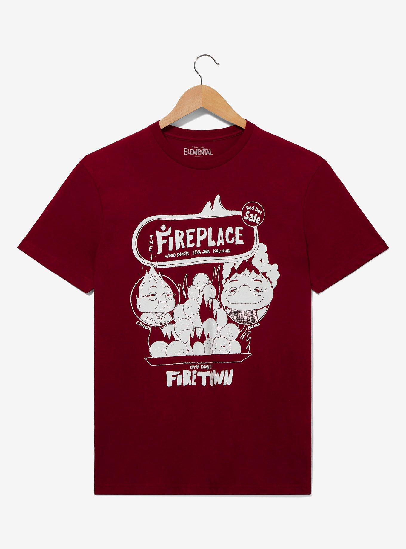 Disney Pixar Elemental The Fireplace Tonal T-Shirt - BoxLunch Exclusive, RED, hi-res