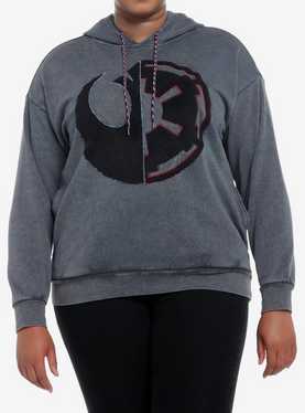 Her Universe Star Wars Rebel Empire Split Hoodie Plus Size Her Universe Exclusive, , hi-res