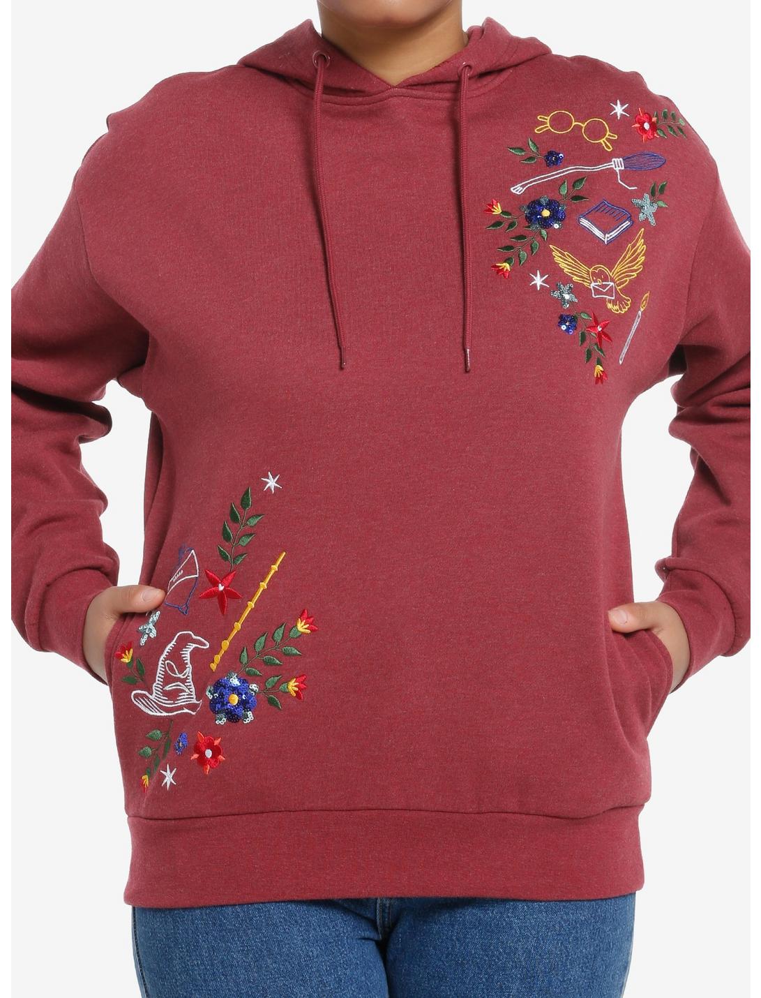 Her Universe Harry Potter Floral Icons Hoodie Her Universe Exclusive, BRICK, hi-res
