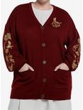 The Hunger Games: The Ballad Of Songbirds & Snakes Embroidered Cardigan Plus Size, BURGUNDY, hi-res