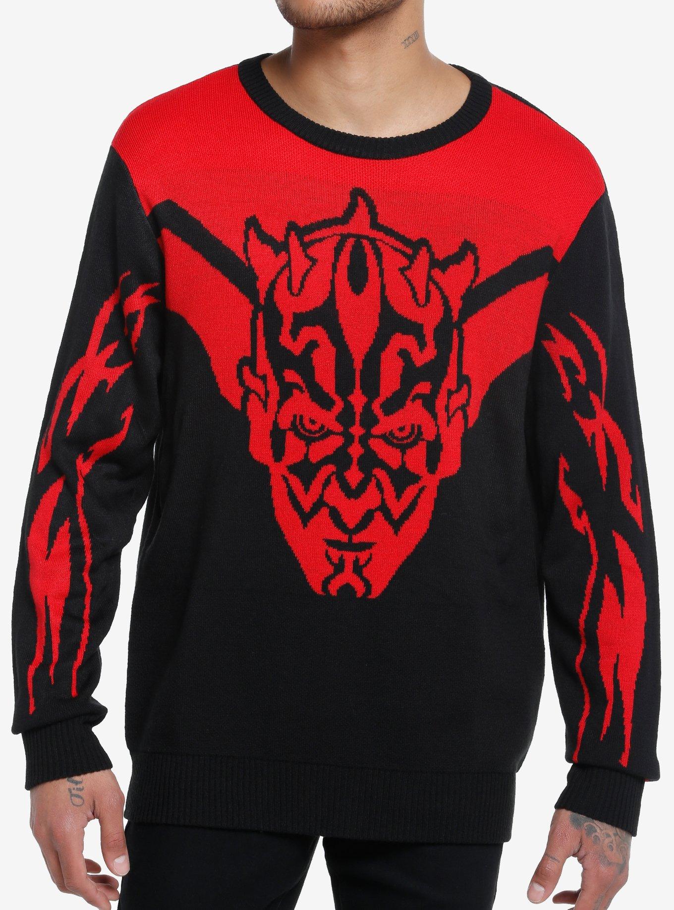Our Universe Star Wars Darth Maul Intarsia Sweater, RED  BLACK, hi-res