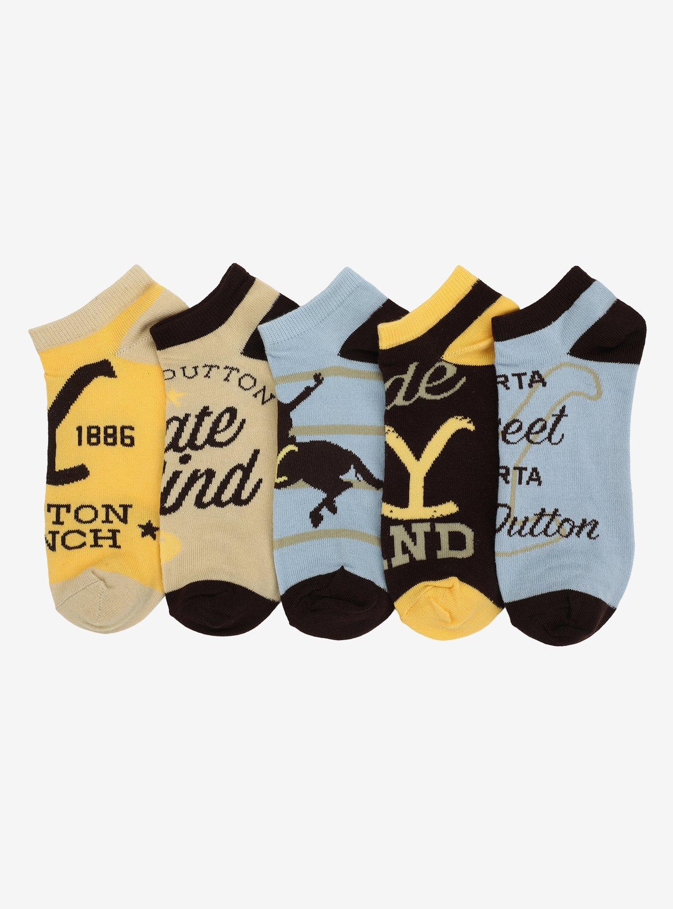 Yellowstone Logo No-Show Socks 5 Pair, , hi-res