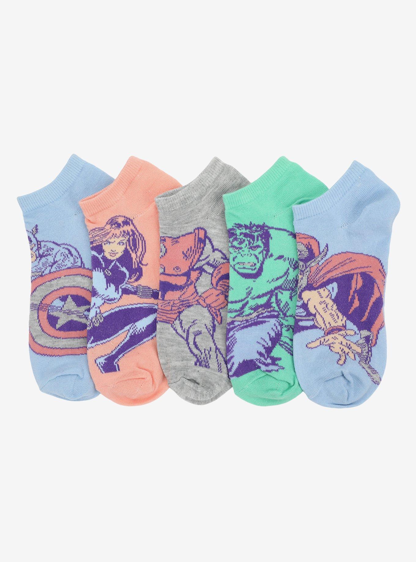 Marvel Avengers No-Show Socks 5 Pair, , hi-res