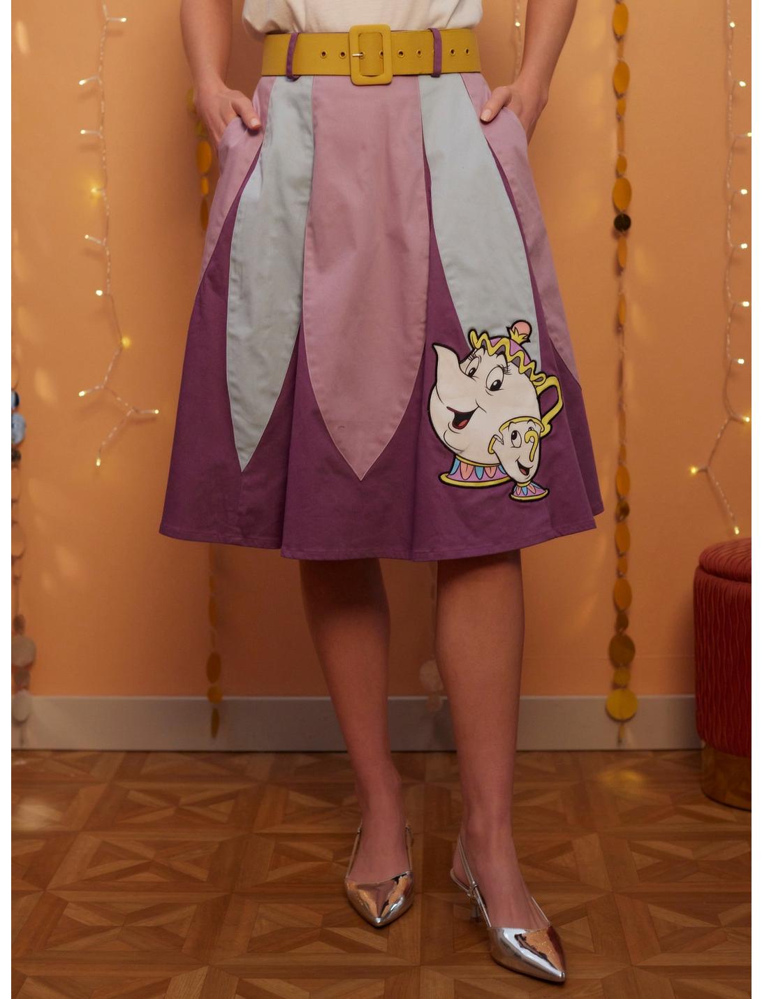 Her Universe Beauty And The Beast Mrs. Potts & Chip Retro Skirt Her Universe Exclusive, PURPLE, hi-res