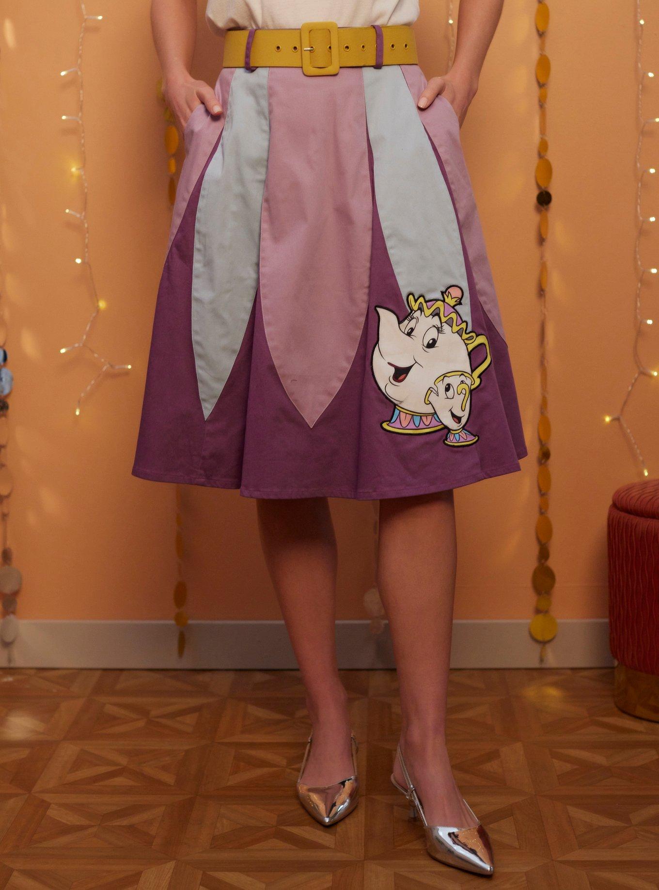 Her Universe Beauty And The Beast Mrs. Potts & Chip Retro Skirt Her Universe Exclusive, PURPLE, hi-res