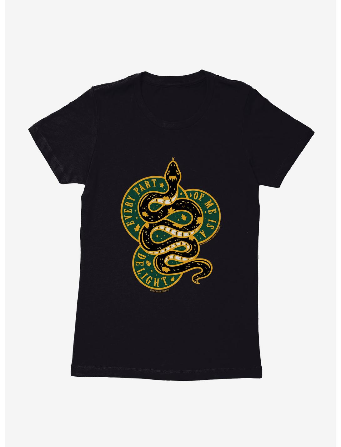 The Cruel Prince Sinister Enchantment Collection: Snake Delight Womens T-Shirt , BLACK, hi-res
