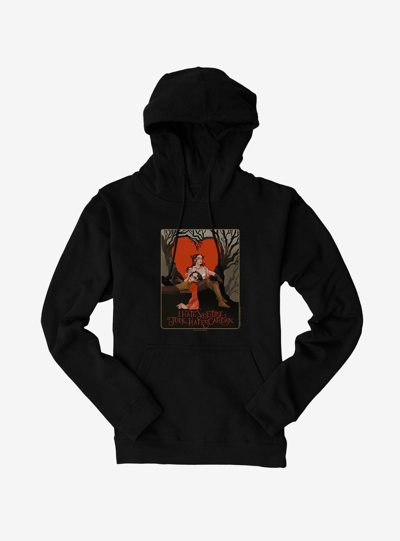 The Cruel Prince Sinister Enchantment Collection: Jude Hates Cardan Hoodie , BLACK, hi-res