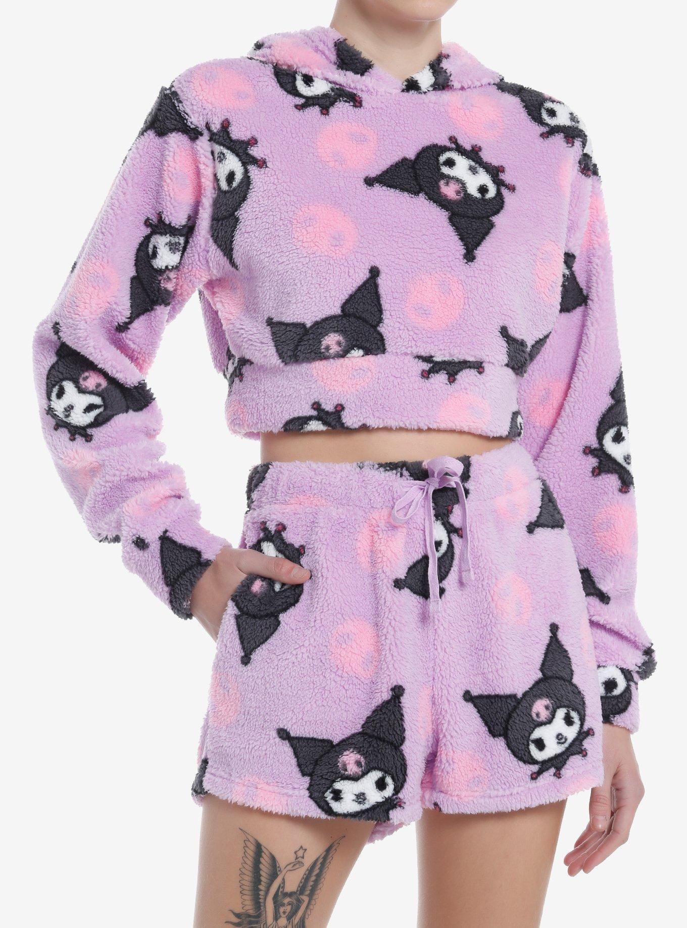 Kuromi Sherpa Girls Lounge Set, PURPLE, hi-res