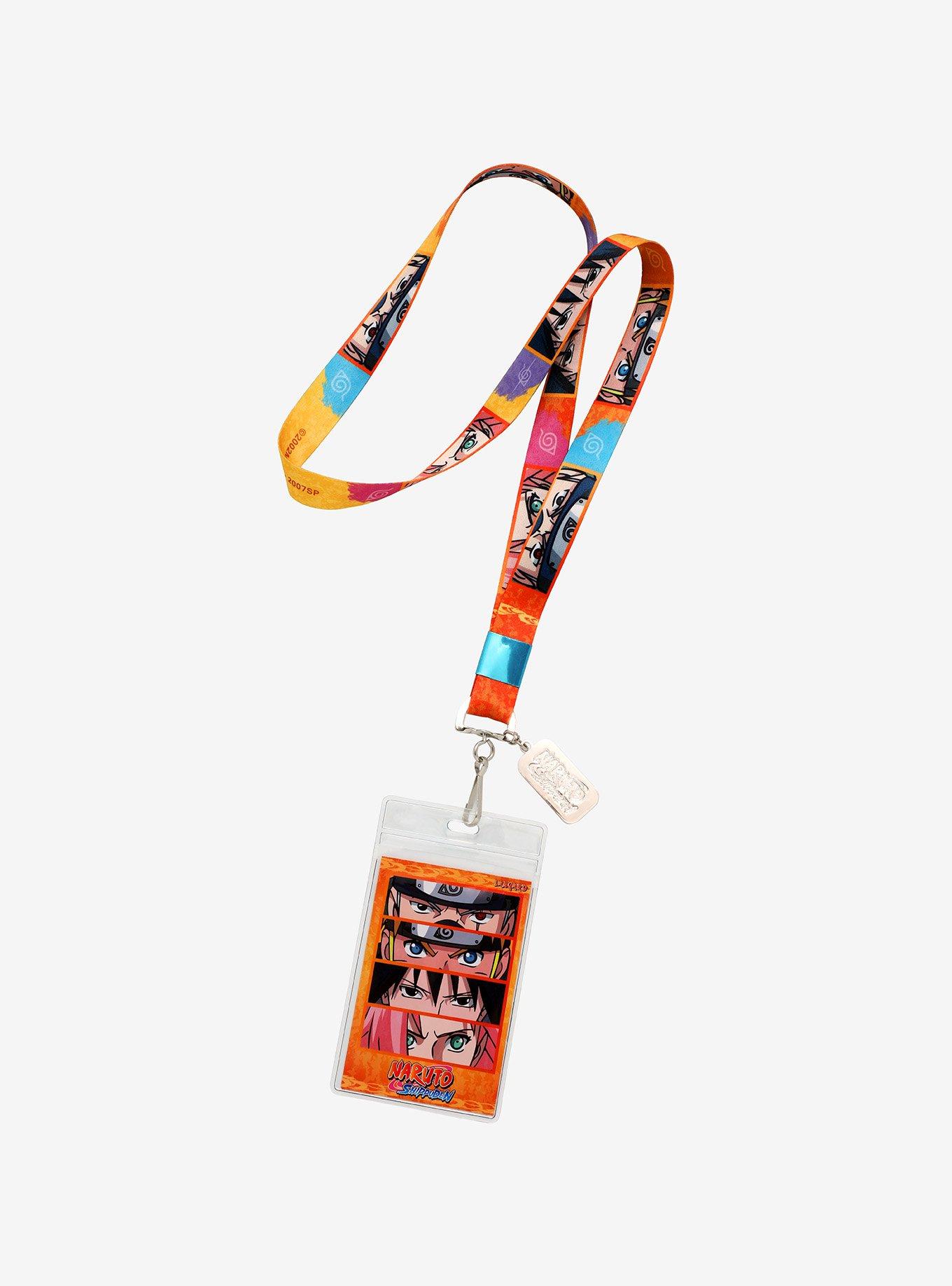 Naruto Shippuden Character Eyes Allover Print Lanyard - BoxLunch Exclusive, , hi-res