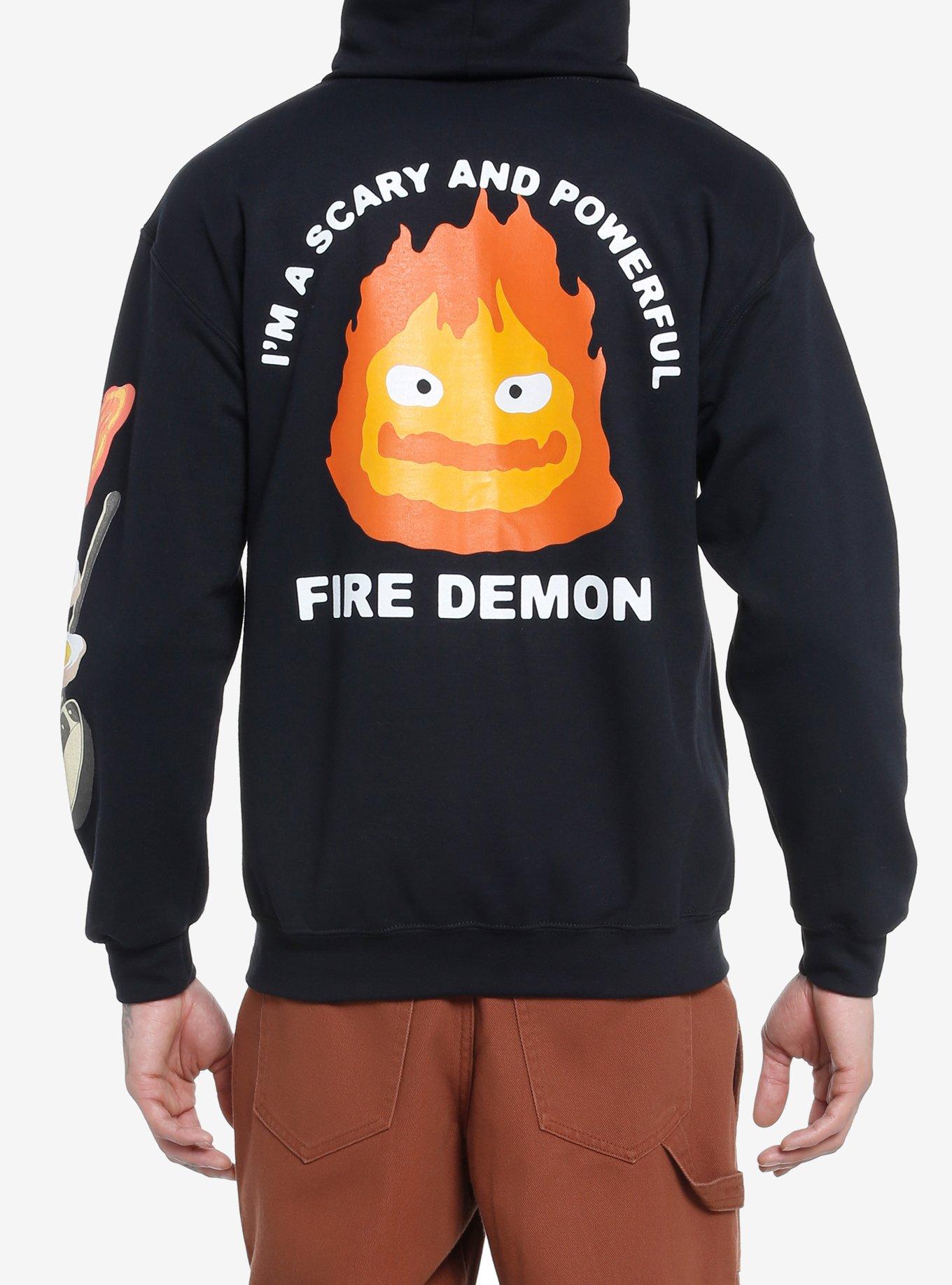 Studio Ghibli Howl's Moving Castle Calcifer Breakfast Hoodie, BLACK, hi-res