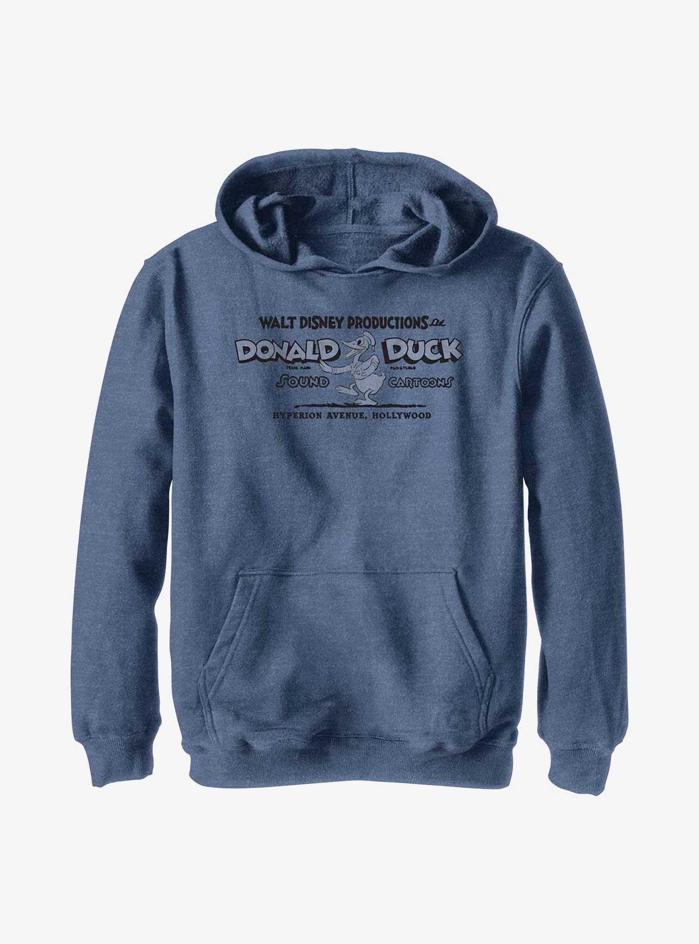 Disney100 Donald Duck Retro Walt Disney Productions Youth Hoodie, , hi-res