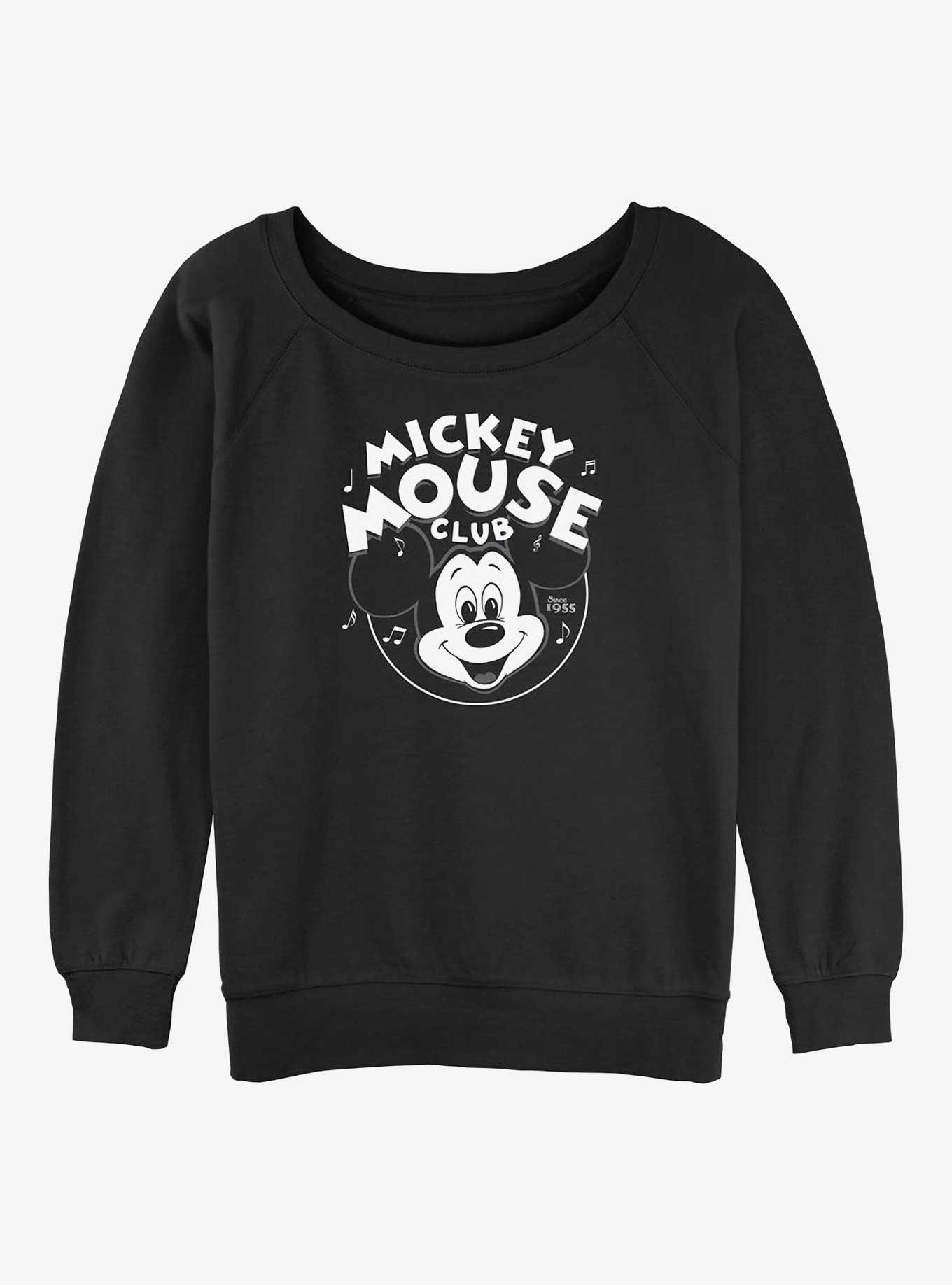 Disney100 Mickey Mouse Club Womens Slouchy Sweatshirt, BLACK, hi-res
