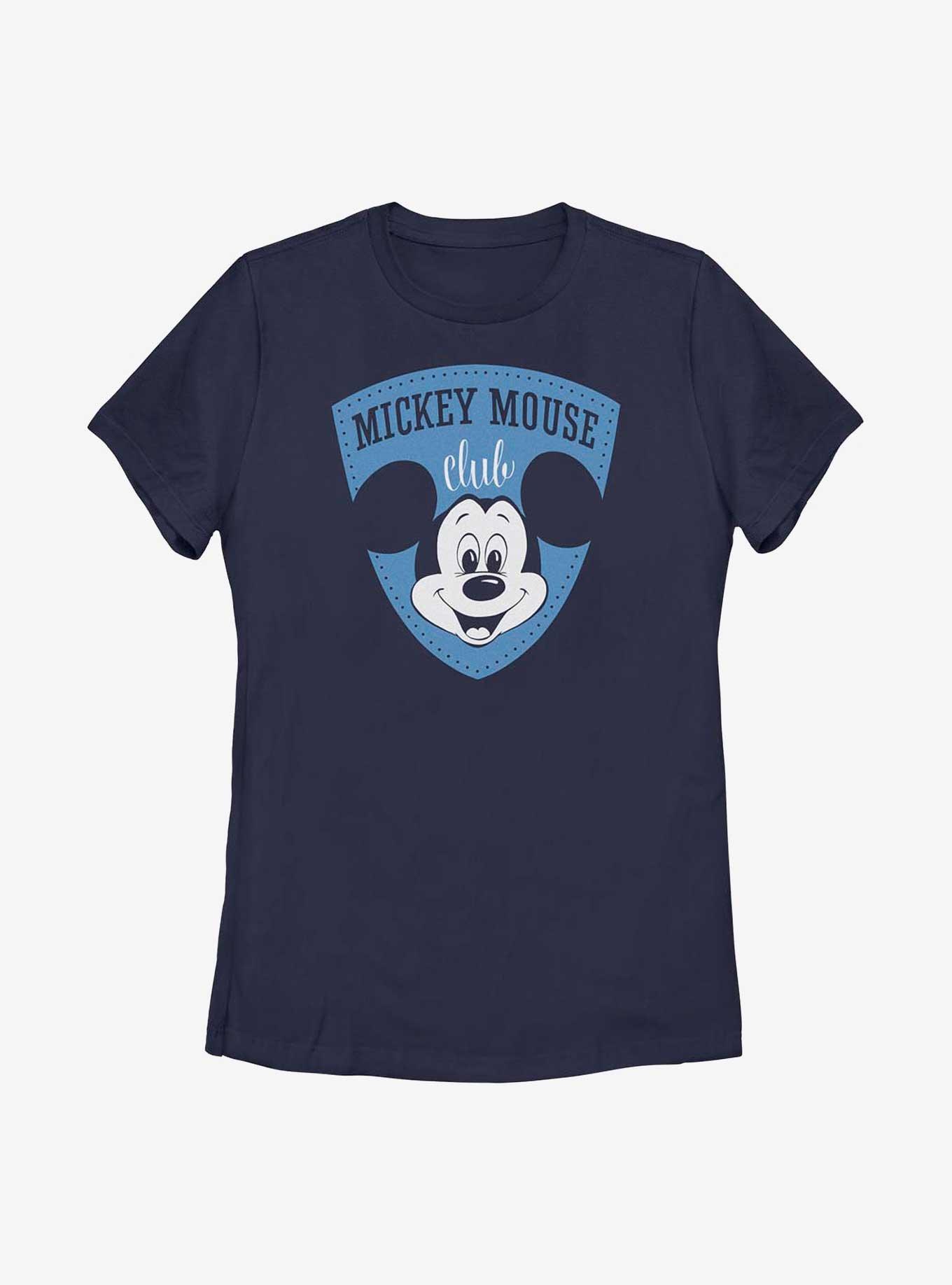Disney100 Mickey Mouse Club Shield Womens T-Shirt, NAVY, hi-res