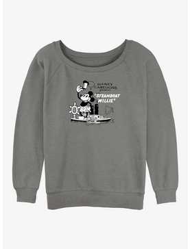 Disney100 Mickey Mouse Steamboat Willie Womens Slouchy Sweatshirt, , hi-res