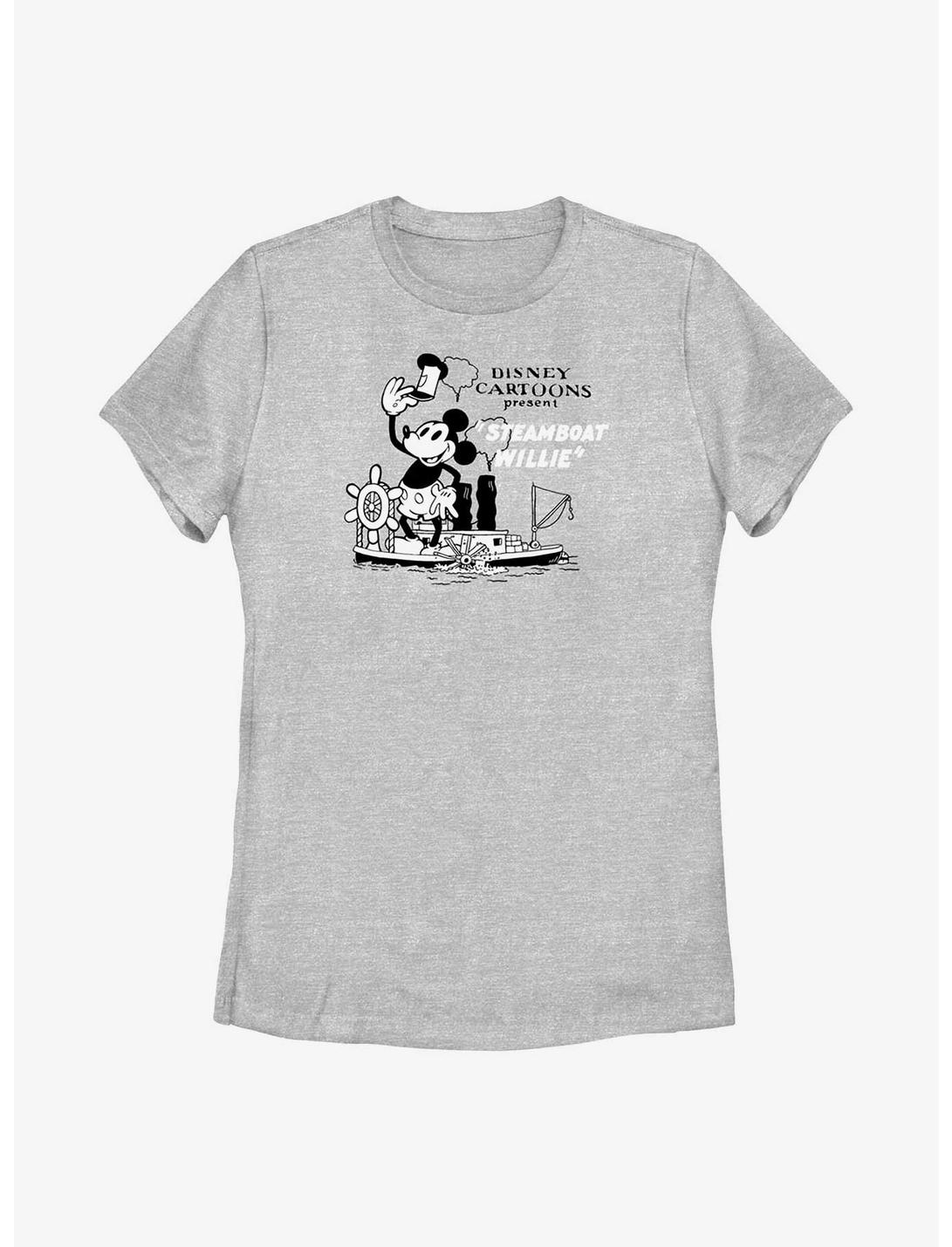 Disney100 Mickey Mouse Steamboat Willie Womens T-Shirt, ATH HTR, hi-res