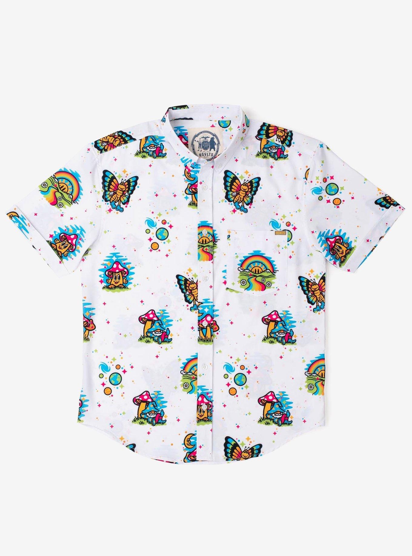 RSVLTS "Have A Good Trip" Button-Up Shirt, BRIGHT WHITE, hi-res