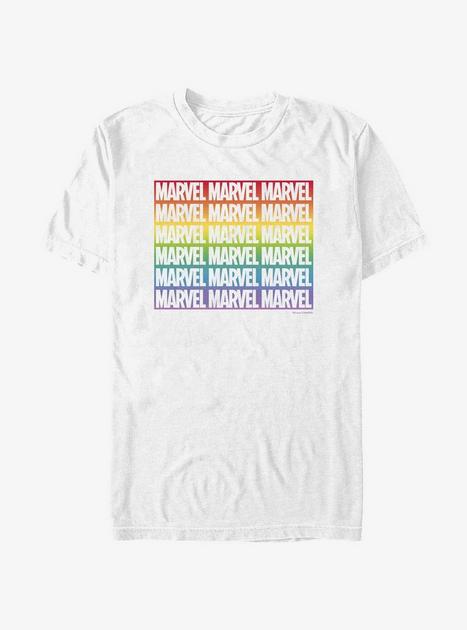 Marvel Avengers Marvel Boxed Gradient Pride T-Shirt - WHITE | BoxLunch