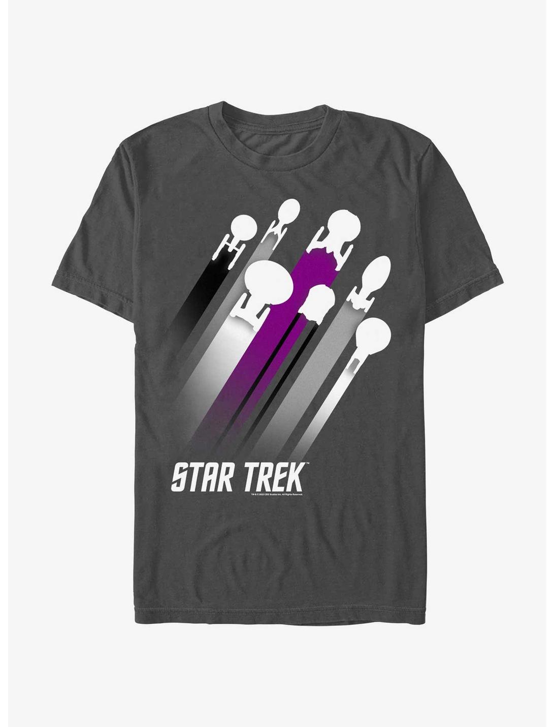 Star Trek Asexual Flag Streaks Pride T-Shirt - GREY