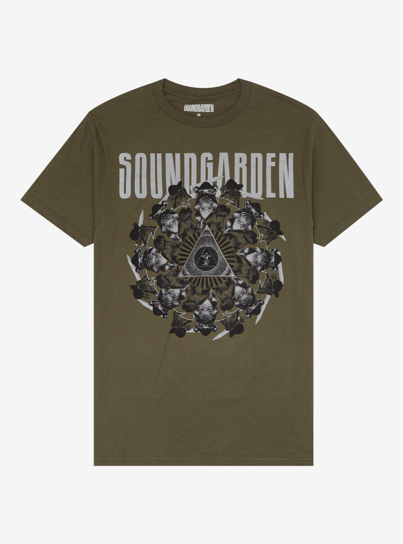 Soundgarden Speak No Evil Boyfriend Fit Girls T-Shirt, MILITARY GREEN, hi-res