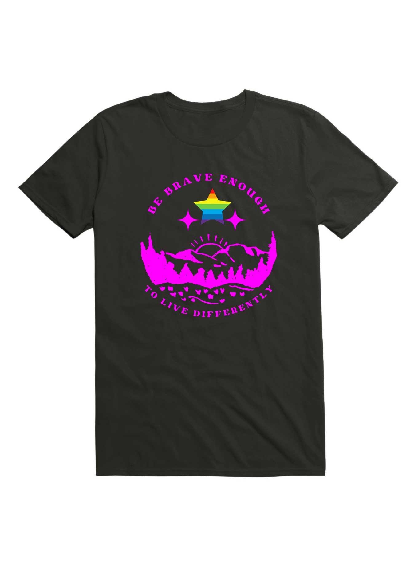 Be Brave Enough To Live Differently T-Shirt, BLACK, hi-res