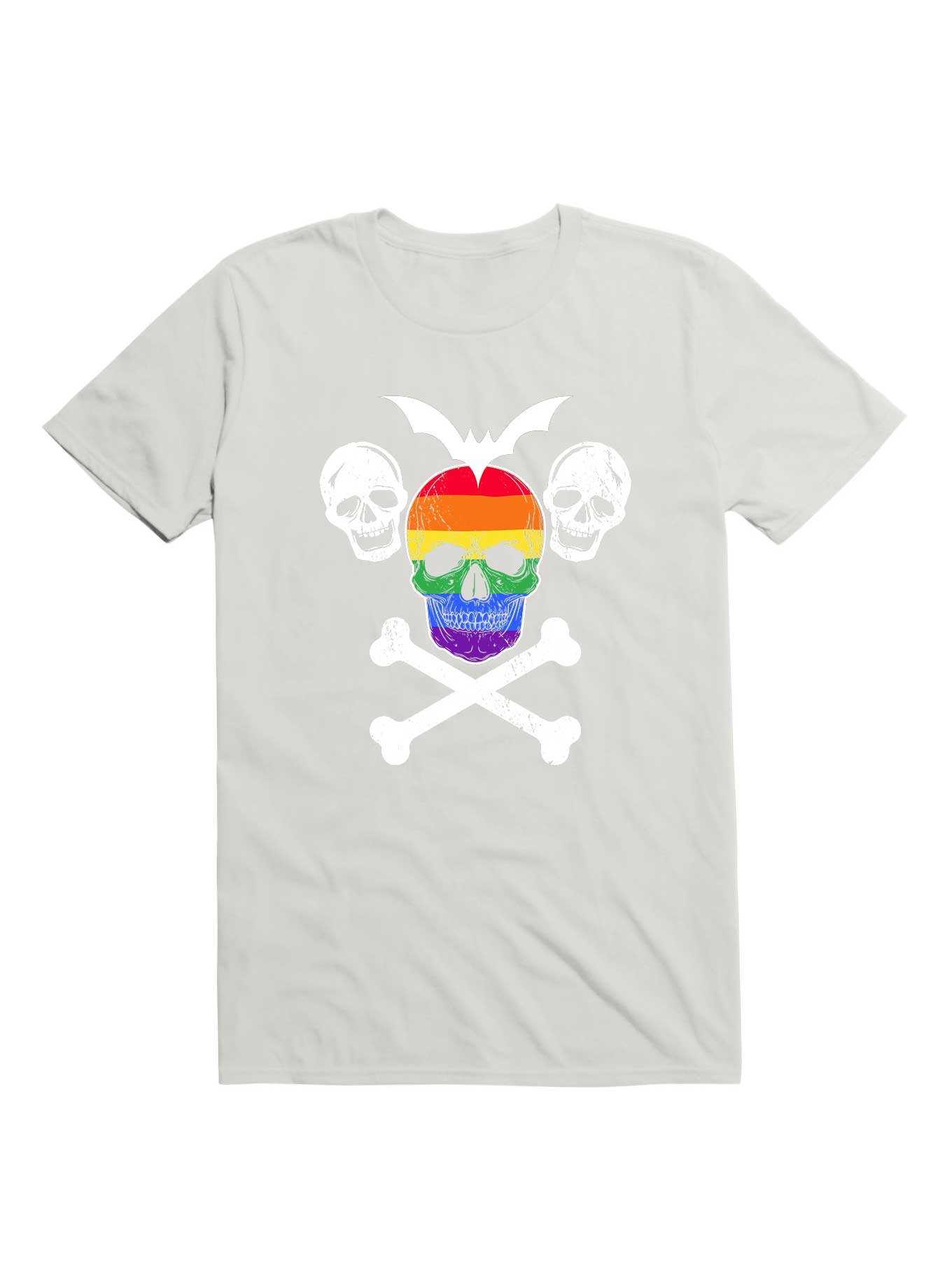 LGBT Halloween Rainbow Skull T-Shirt, , hi-res