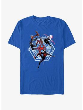 Marvel Spider-Man: Across The Spiderverse Trio Badge Spider-Punk Miles Morales Spider-Gwen T-Shirt, , hi-res