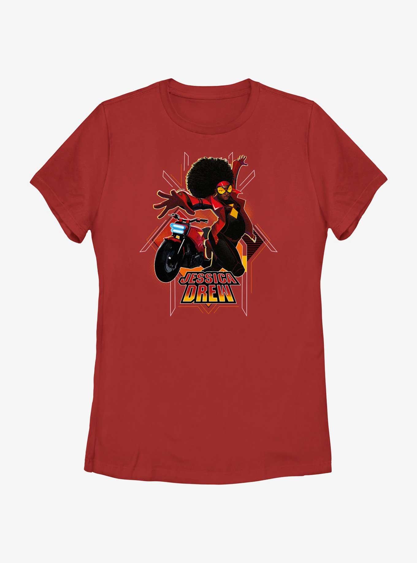 Marvel Spider-Man: Across The Spiderverse Jessica Drew Poster Womens T-Shirt, RED, hi-res