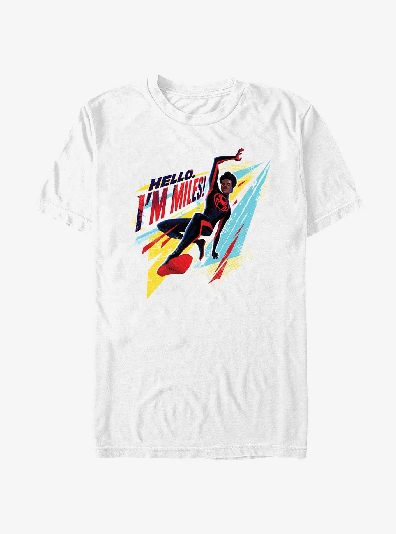 Marvel Spider-Man: Across The Spiderverse Hello I'm Miles T-Shirt, WHITE, hi-res