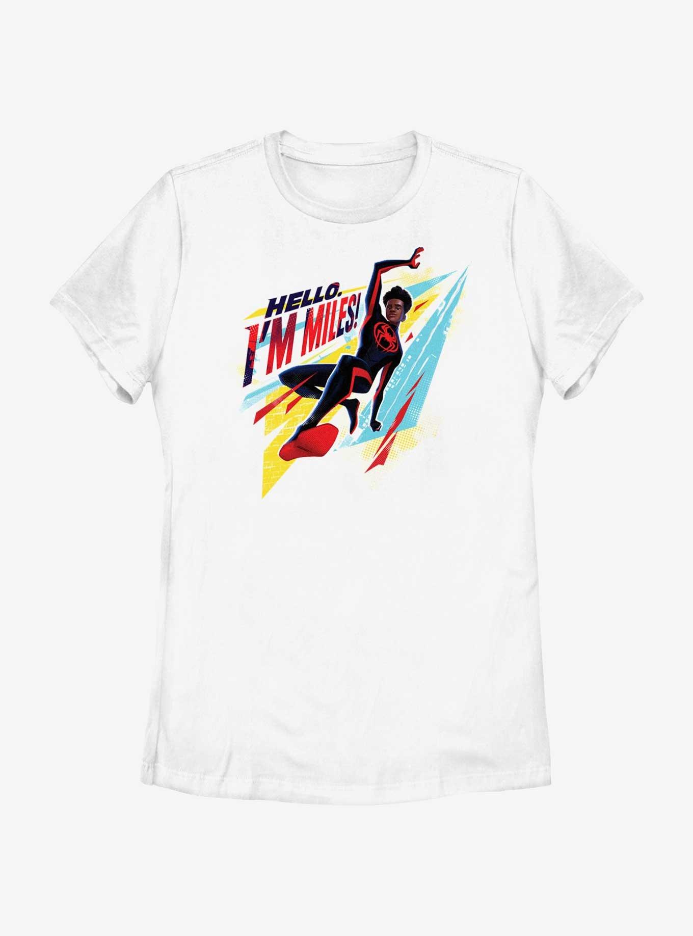 Marvel Spider-Man: Across The Spiderverse Hello I'm Miles Womens T-Shirt, WHITE, hi-res