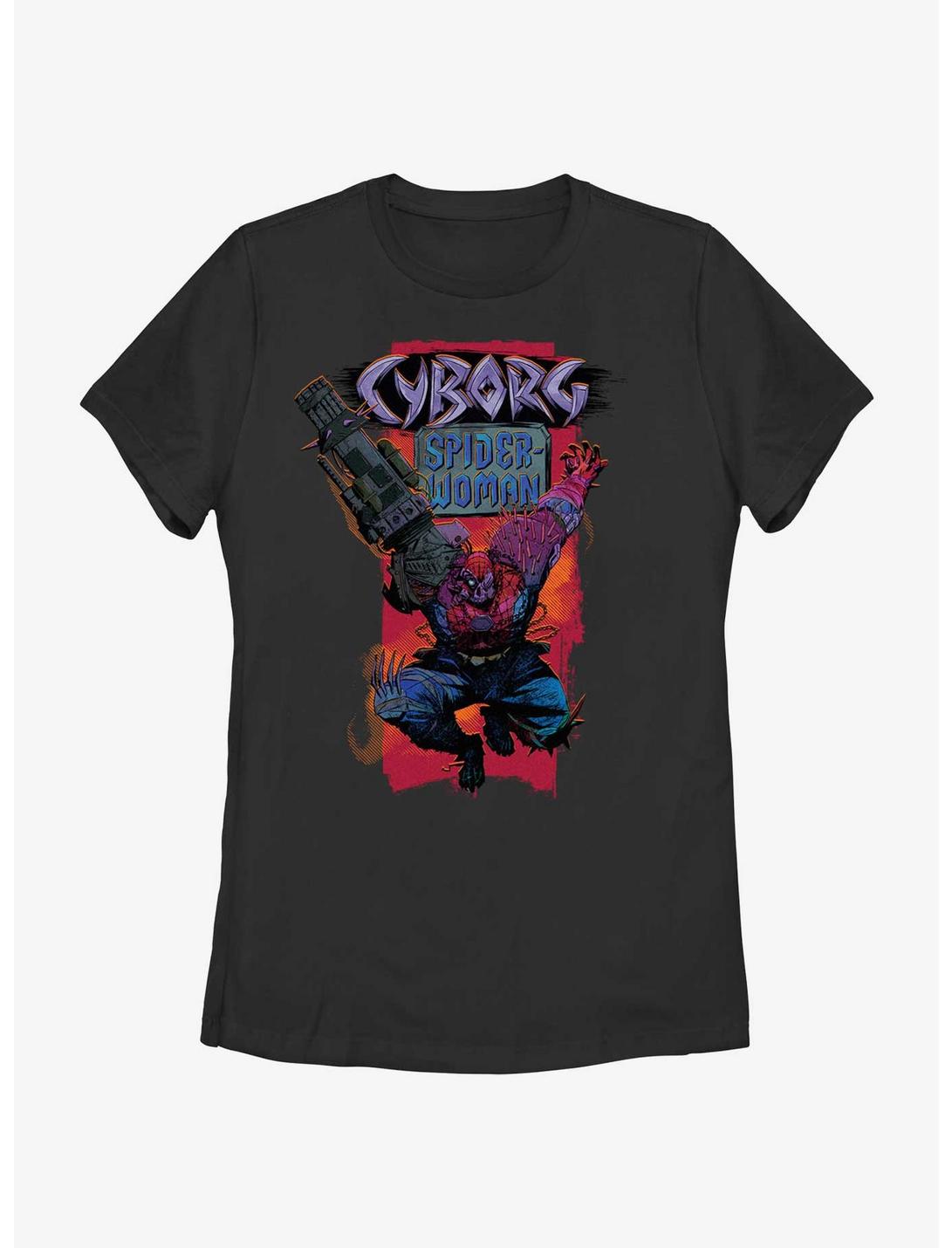 Marvel Spider-Man: Across The Spiderverse Cyborg Spider-Woman Badge Womens T-Shirt, BLACK, hi-res