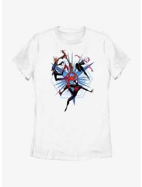 Marvel Spider-Man: Across The Spiderverse Trio Badge Spider-Punk Miles Morales Spider-Gwen Womens T-Shirt, , hi-res