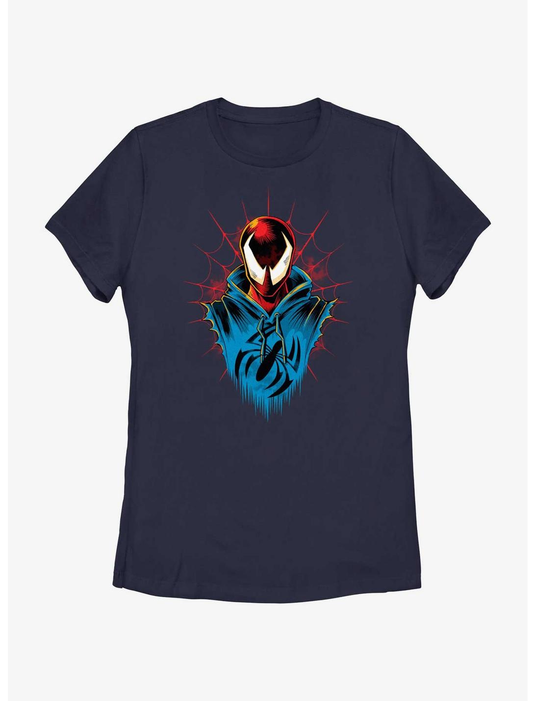 Marvel Spider-Man: Across The Spiderverse Scarlet Spider Head Womens T-Shirt, NAVY, hi-res