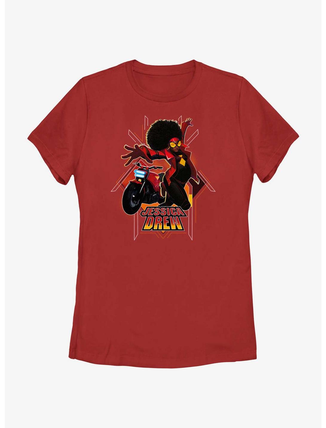 Marvel Spider-Man: Across The Spiderverse Jessica Drew Poster Womens T-Shirt, RED, hi-res