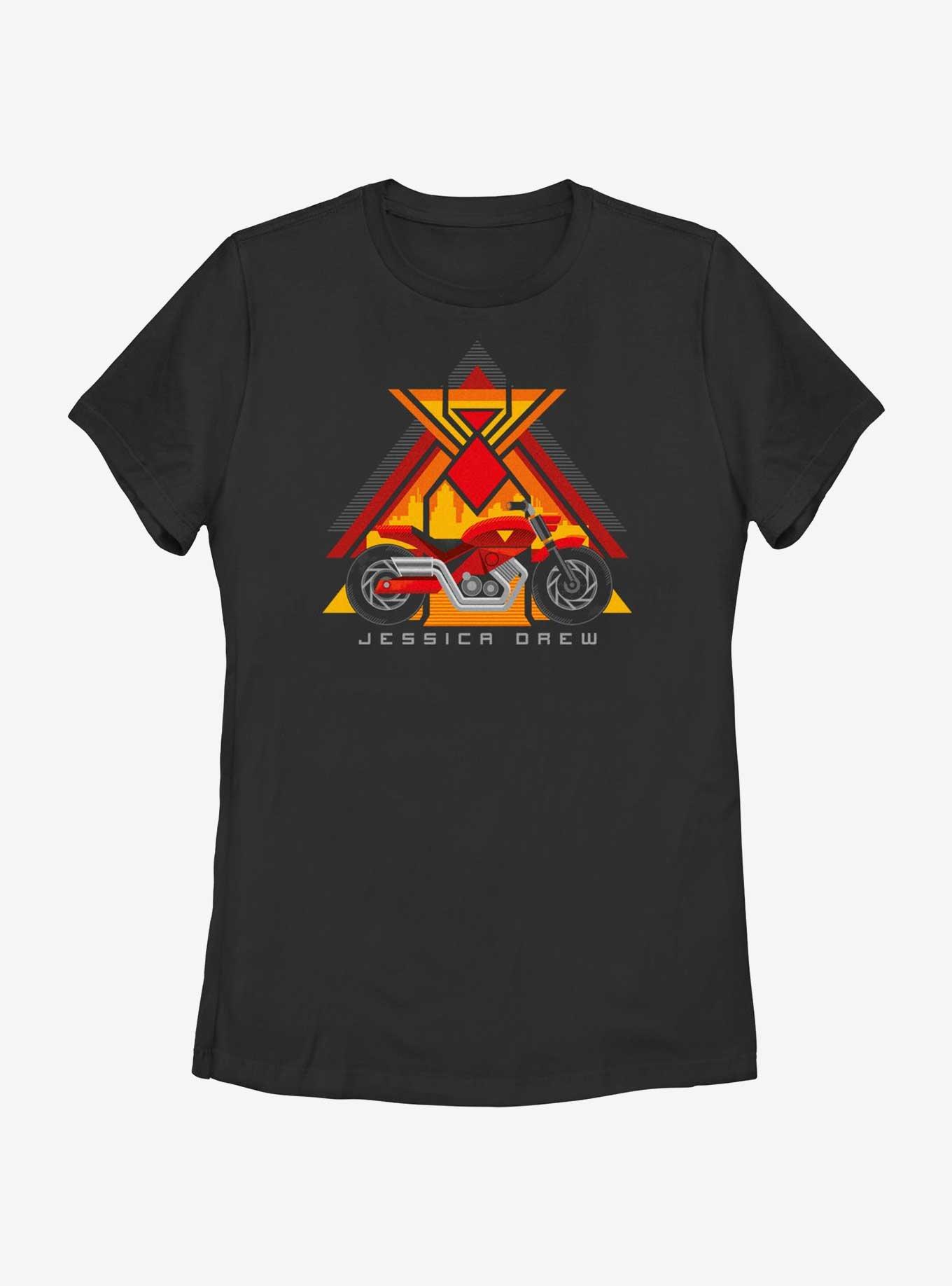Marvel Spider-Man: Across The Spiderverse Jessica Drew Motorbike Womens T-Shirt, BLACK, hi-res