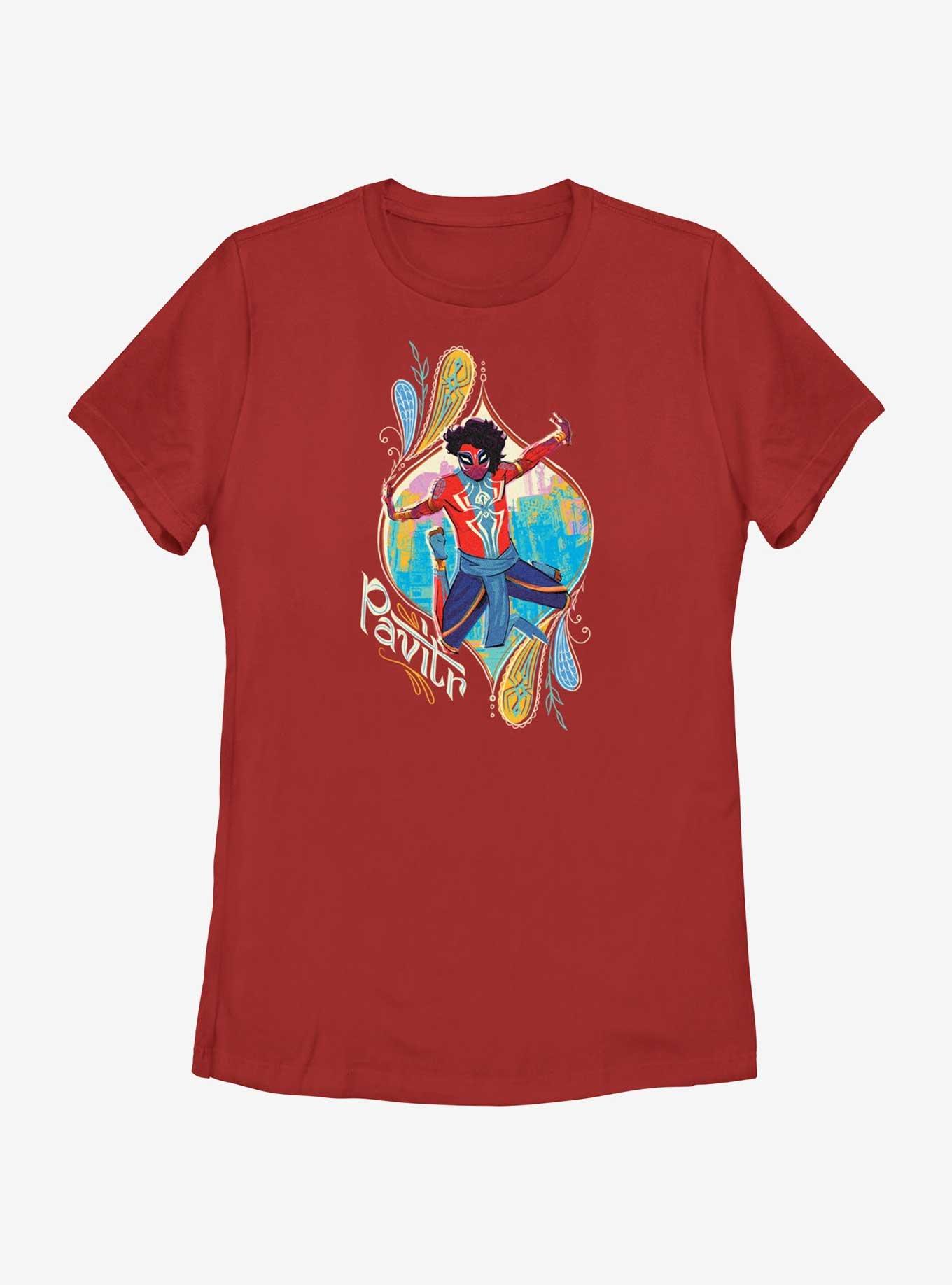 Marvel Spider-Man: Across The Spiderverse Pavitr Jump Womens T-Shirt, RED, hi-res