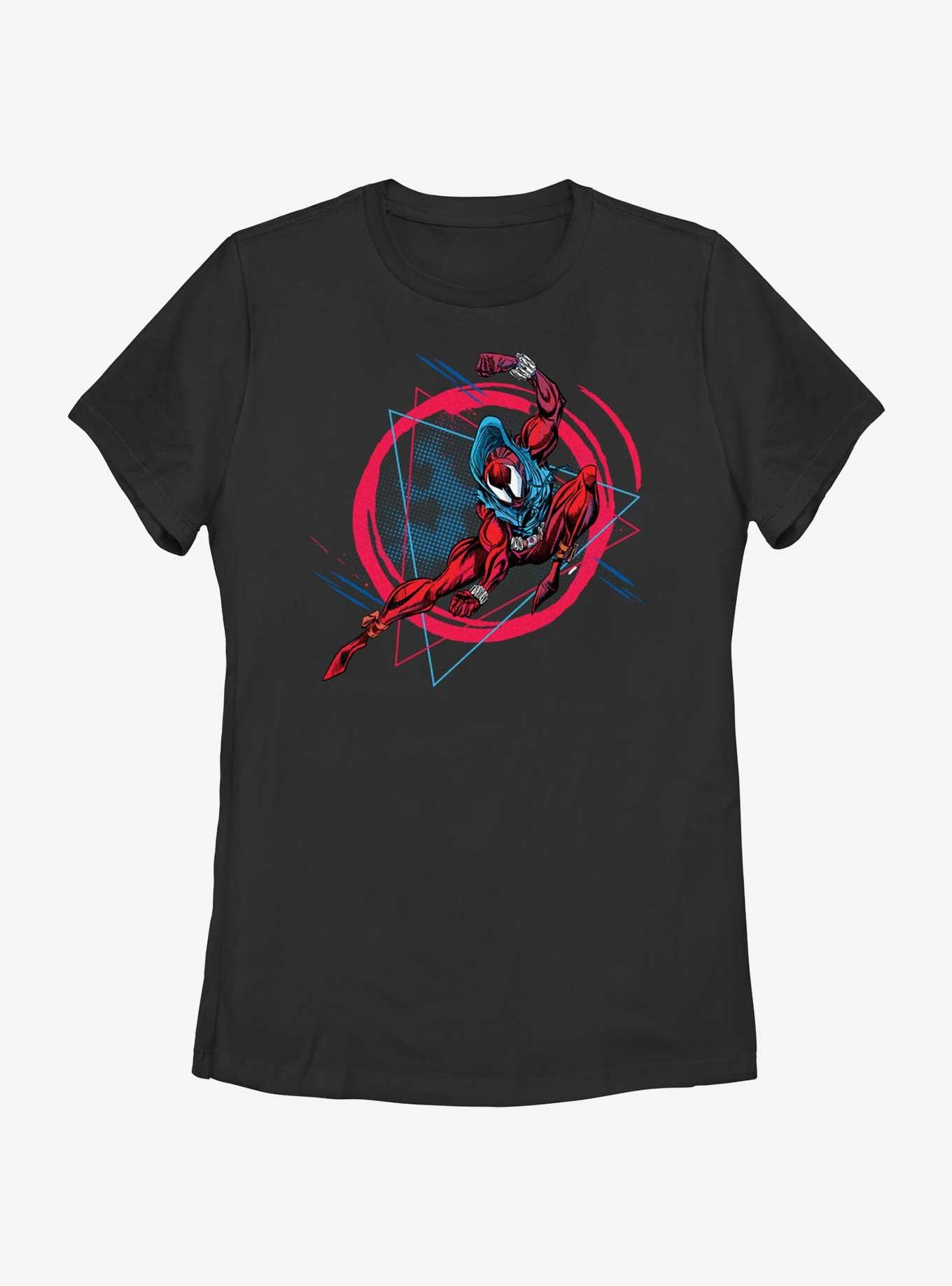 Marvel Spider-Man: Across The Spiderverse Scarlet Spider Badge Womens T-Shirt, BLACK, hi-res