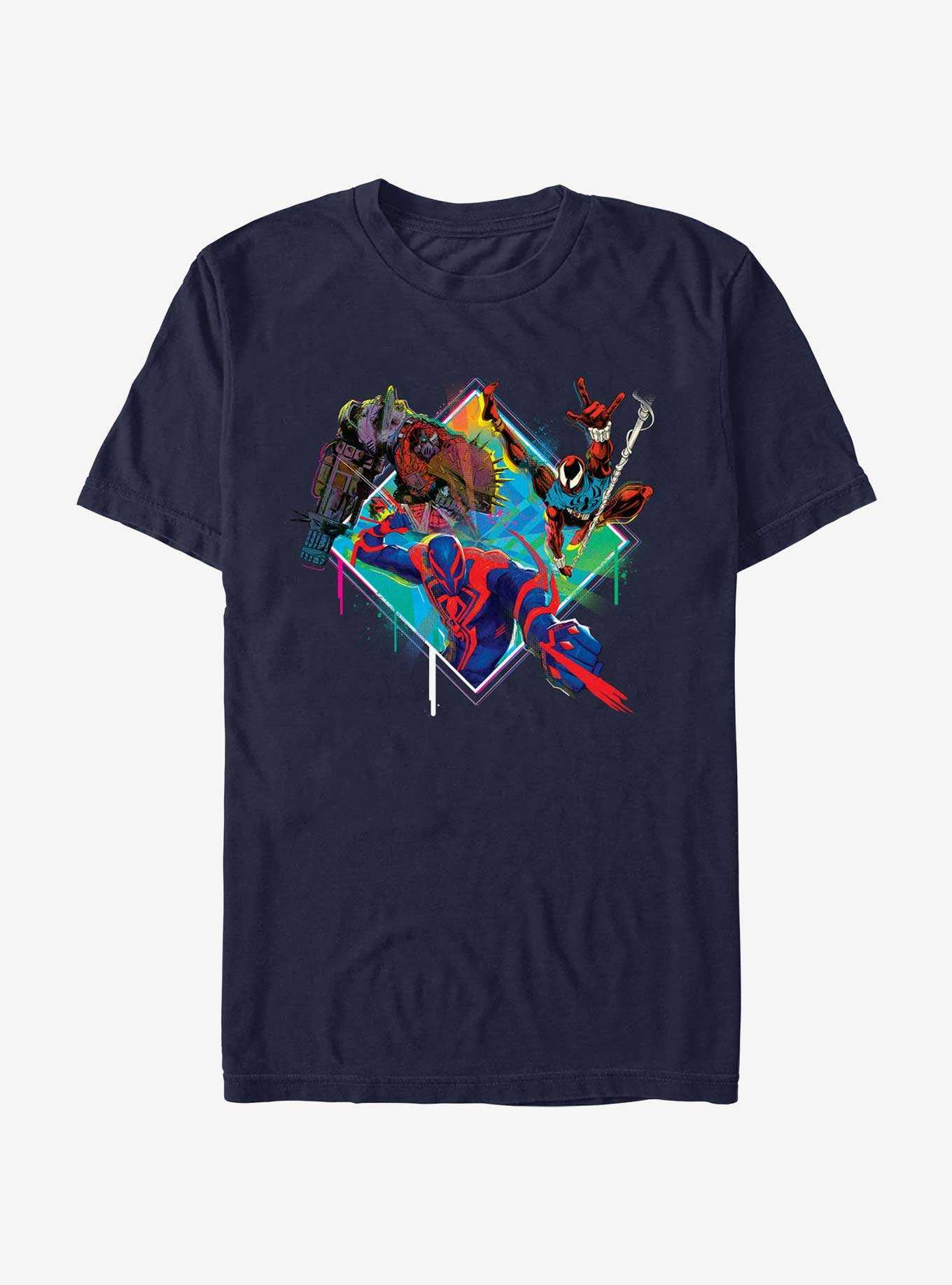 Marvel Spider-Man: Across The Spiderverse Trio Cyborg Scarlet Spider and Miguel O'Hara Badge T-Shirt, , hi-res