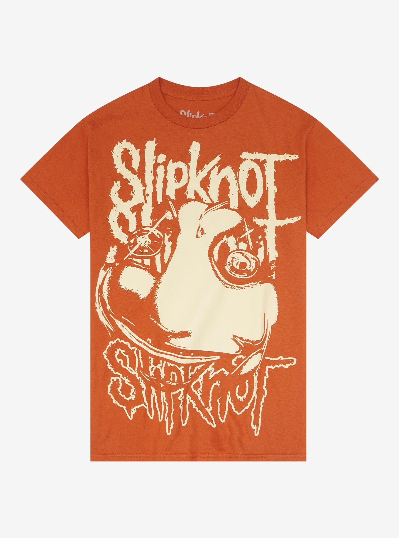 Slipknot Mask Orange Boyfriend Fit Girls T-Shirt, ORANGE, hi-res